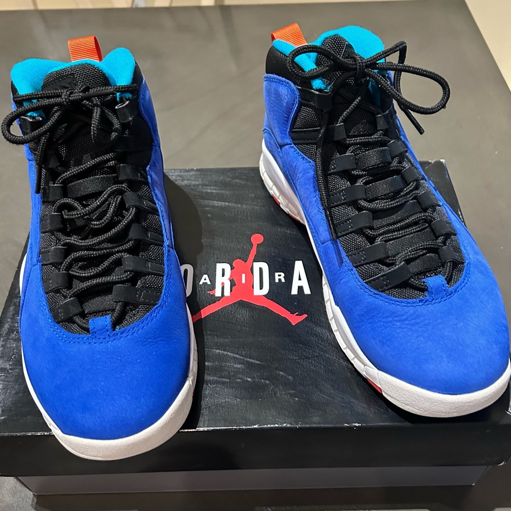 Jordan Vibrant Blue and Black Sneakers